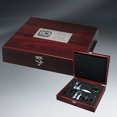 Rosewood Finish 5-Piece Wine Tool Gift Set