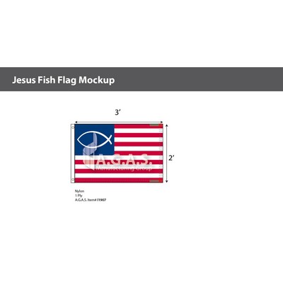 Jesus Fish Flags 2x3 foot