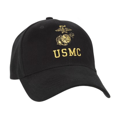 Black U.S.M.C. Supreme Low Profile Insignia Cap