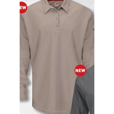 Bulwark™ iQ Series® Comfort Knit Women's Polo w/4 Button Placket - Khaki Tan