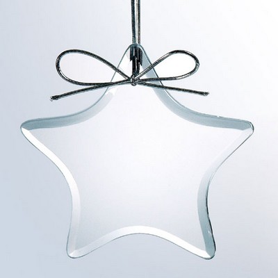 Beveled Clear Glass Ornament - Oval - Screen Imprint