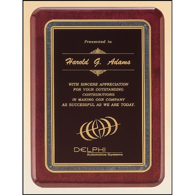 Rosewood Piano Finish Plaque with Brass Plate (9" x 12")