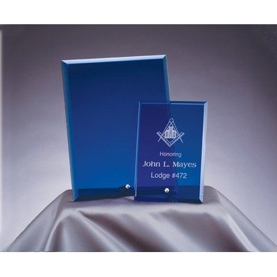 7" x 5" Blue Standing Glass Plaque