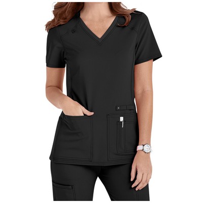 Cherokee Women's Iflex V-Neck Knit Panel Scrub Top