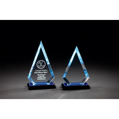 Small Blue Acrylic Beveled Arrowhead Award