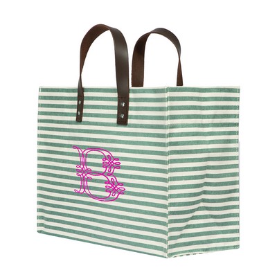 20 Oz. Super Heavy Canvas Stripe Manhattan Tote Bag