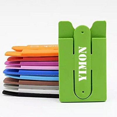 Custom 2 in 1 Silicone Mobile Wallet Stand Combo