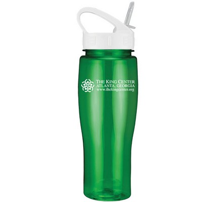 24 Oz. Translucent Contour Bottle w/ Sport Sip Lid & Straw