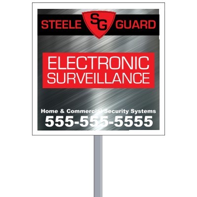 Square Security 4 Color Process Yard Sign (9"x 9")