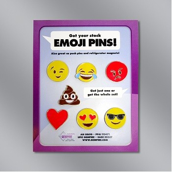 Emoji winking pin