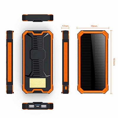 Led light Solar charger with carabiner 6000mAh 8000mAh 10000mAh Mobile power supply