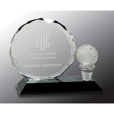 Round Facet Crystal Golf Award