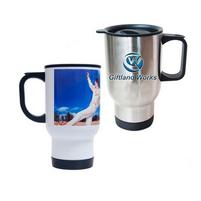 Custom Insulated Stainless Steel Full Color Imprint 15 Oz. Travel Mug