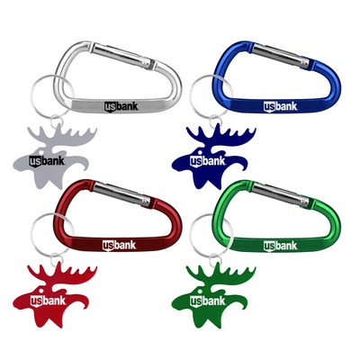 Moose Shape Bottle Opener Key Chain & 7 Cm Carabiner