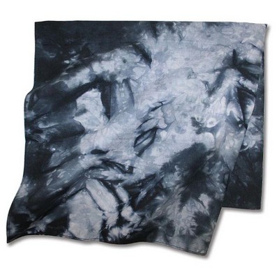 Silver/Black Tie Dye Bandanna 22"x22" (Printed)