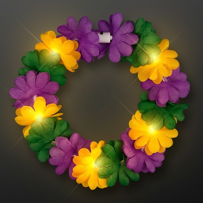 Light Up Mardi Gras Flower Crown Headband - BLANK