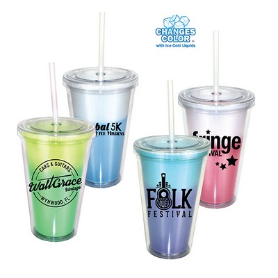 16 Oz. Mood Victory Acrylic Tumbler w/Straw Lid