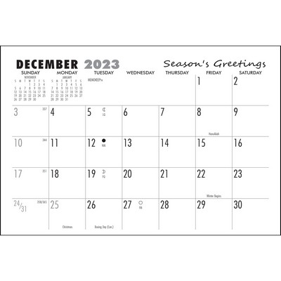 Maxi Memo 2025 Calendar Pad Black/Gray