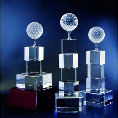 Golf Tower Optical Crystal Award/Trophy 9.5"H