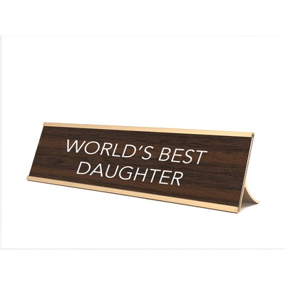 Novelty Nameplate Style (World's Best Daughter)- Metallic Frame