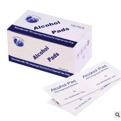 Disposable 75% Alcohol Saturated Pads (Inventory) Priced by 100 pads per BOX