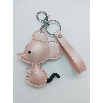 Customized PU leather Mouse Cartoon Keychain