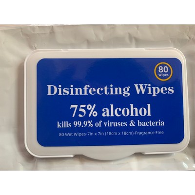 75% Alcohol Disinfectant Wipes 1 Pack of 80 Wipes