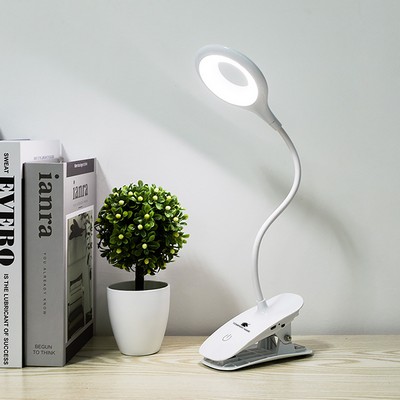 3-level Brightness LED USB Rechargeable Touch Control Reading Clip Desk Lamp