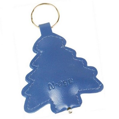 Christmas Tree PU Leather LED Keychain