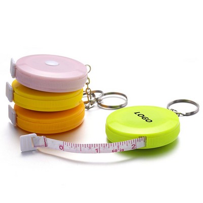 Round Measuring Tape with Keychain