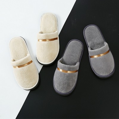 Coral Fleece Premium Slippers w/Logo