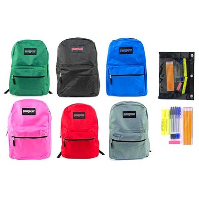 17 Classic Backpacks & High School Supply Kits - 12 Count, 15 Piece, P