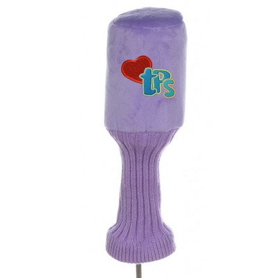 Barrel style Plush Purple Golf Head Cover