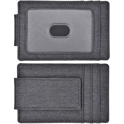 Leather RFID Blocking Strong Magnet Money Clip Wallet