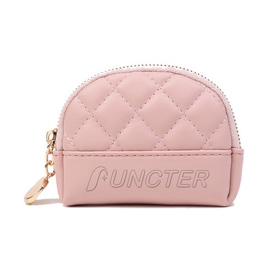 Diamond Pattern Zipper Change Purse Coin Bag