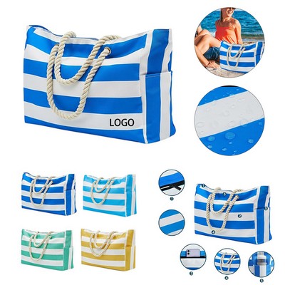 Large Striped Beach Bag