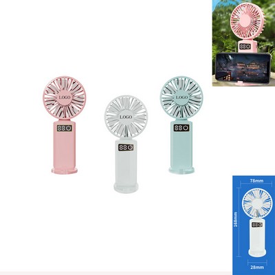 Mini USB Handheld Fan W/ Phone Holder