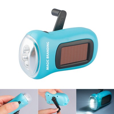 Hand Crank Generator Outdoor Camping Solar Flashlight