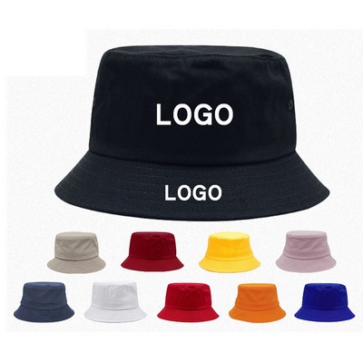 Unisex Cotton Solid Sun-Hat Bucket