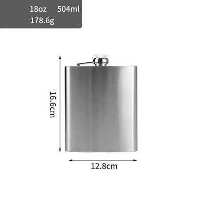 18 OZ Silver Stainless Steel Flask Women Whiskey Flask