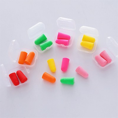 Soft Foam Ear Plugs in Square Reusable Case