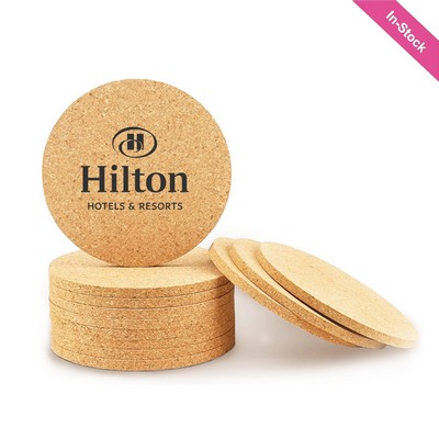 Round Cork Coaster 1/8" Thick