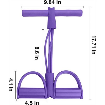 4 Tubes Elastic Pull Rope Pedal Set