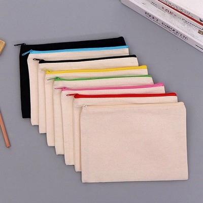 Wholesale Canvas Zipper Pouch for Makeup and Pencils