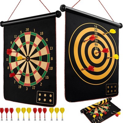 15" Double Sided Magnetic Dart Game Set w/6 Darts