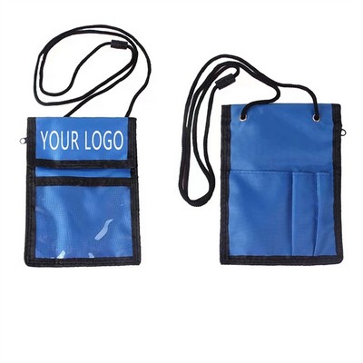 Nylon Multi-pocket Neck Wallet With Lanyard MOQ 100pcs