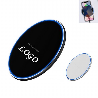 Round 10W Ultra Thin Metal Wireless Fast Charger for Phone