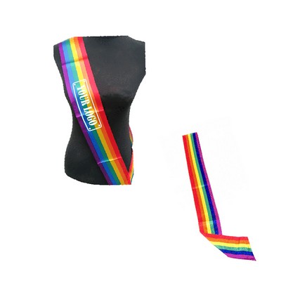 Rainbow Flag Satin Sash