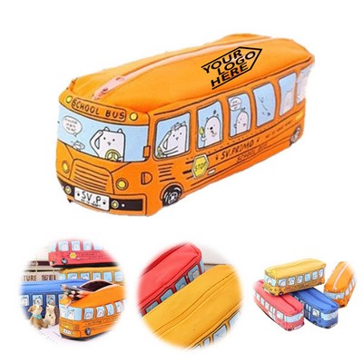 Bus Shaped Canvas Pen Organizer For Kids