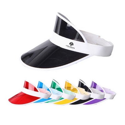 Clear Colored Plastic Sun Visor Hat